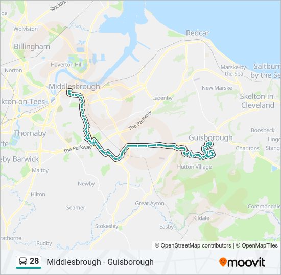 28 Bus Line Map