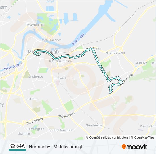 64A Bus Line Map