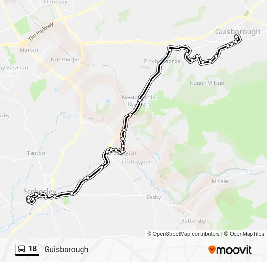 18 Route - Guisborough - Stokesley: Schedules, Stops & Maps (Updated)