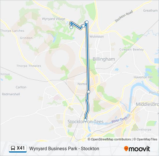 X41 Bus Line Map