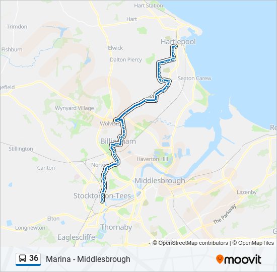 36 Bus Line Map