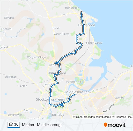 36 Bus Line Map