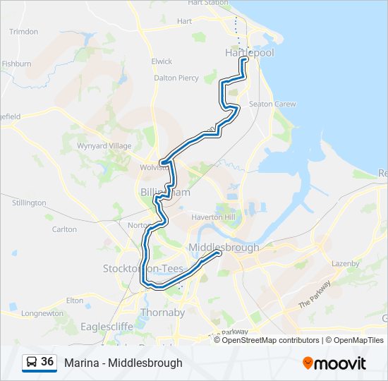 36 Bus Line Map