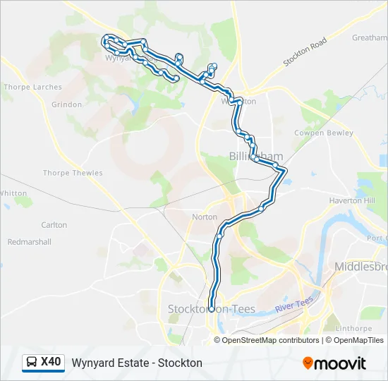 X40 Bus Line Map