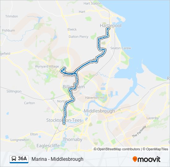 36A bus Line Map