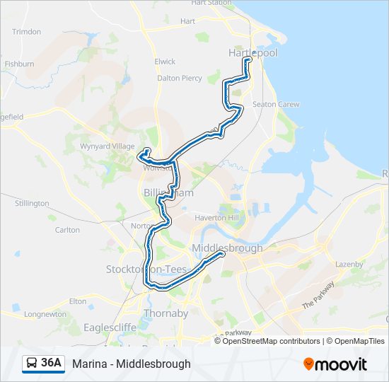 36a Route: Schedules, Stops & Maps - Middlesbrough (Updated)