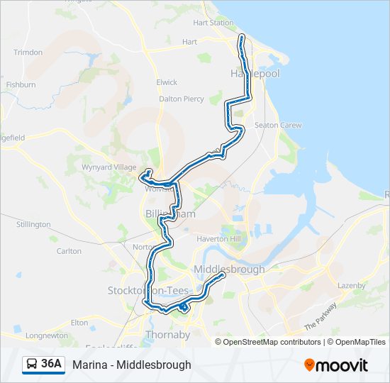 36A Bus Line Map