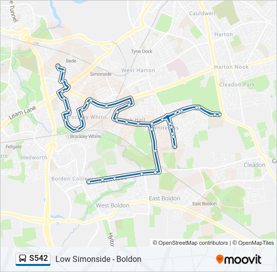 S542 bus Line Map