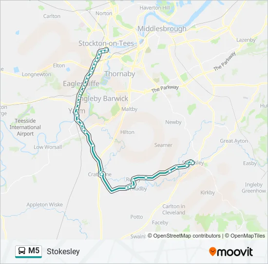 M5 Bus Line Map