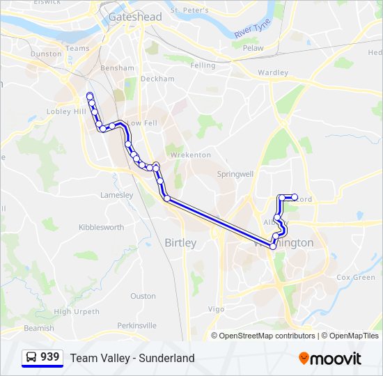 939 Bus Line Map
