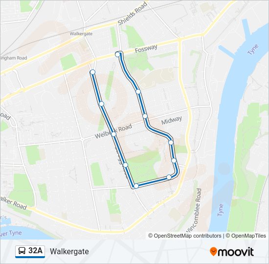 32A Bus Line Map