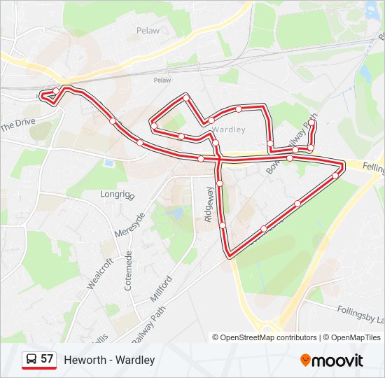 57 Bus Line Map