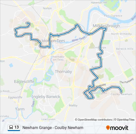 13 bus Line Map