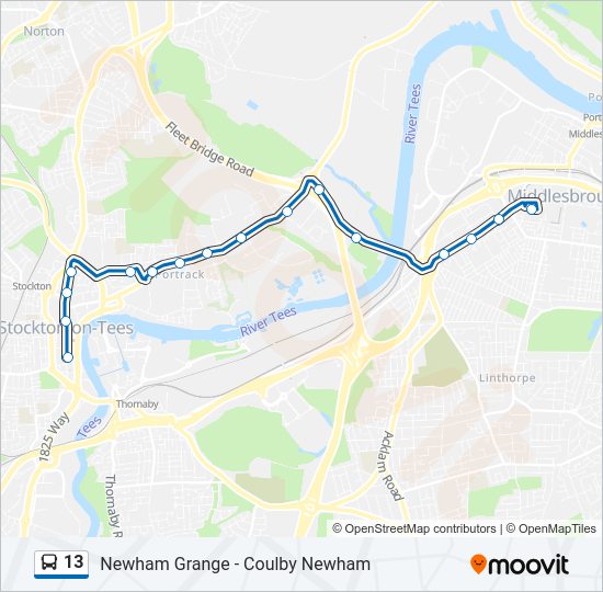 13 Bus Line Map