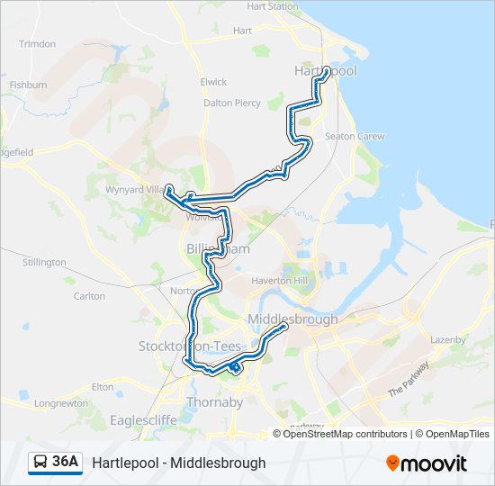 36A bus Line Map