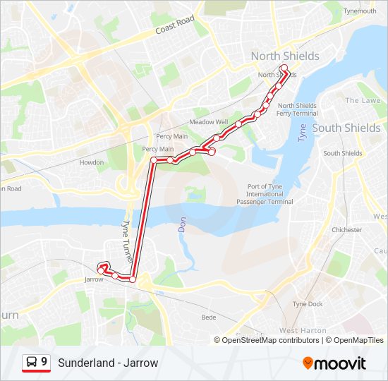 9 bus Line Map