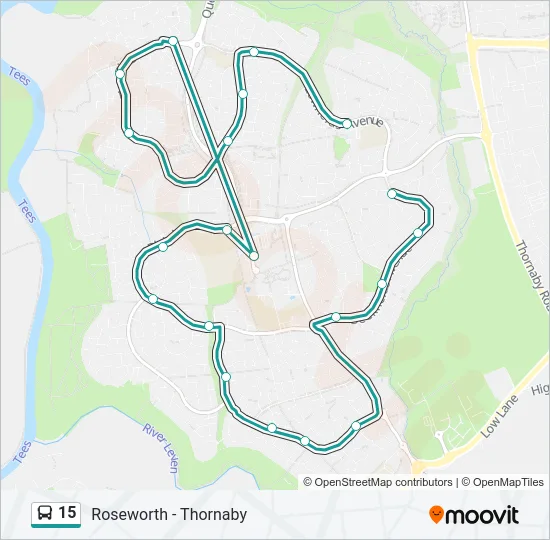 15 Bus Line Map