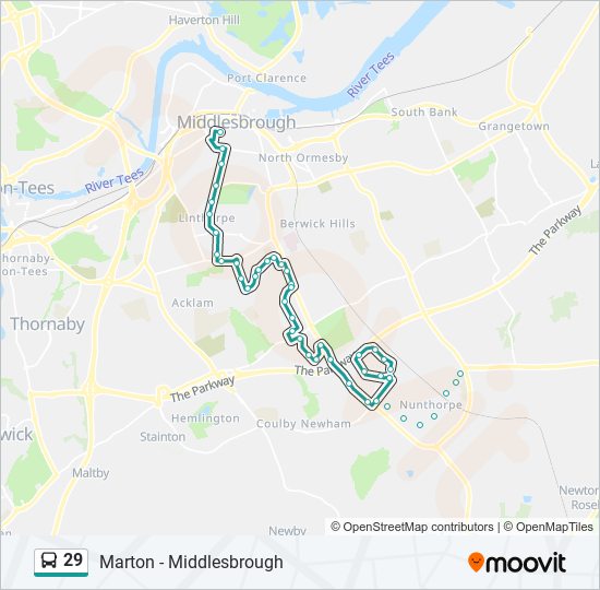 29 Bus Line Map