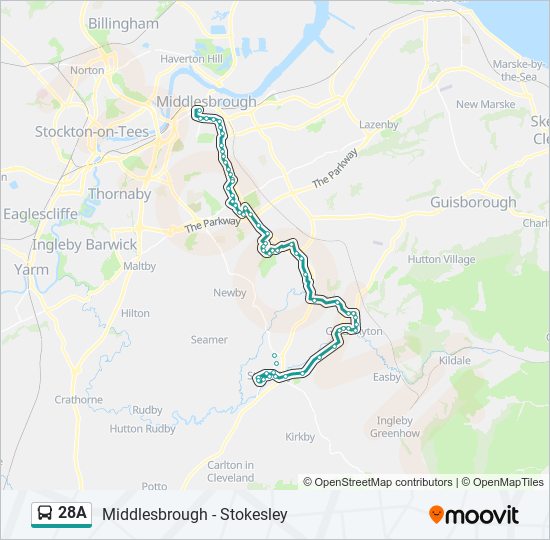 28A bus Line Map