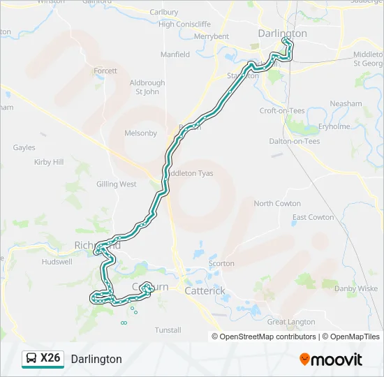 X26 Bus Line Map
