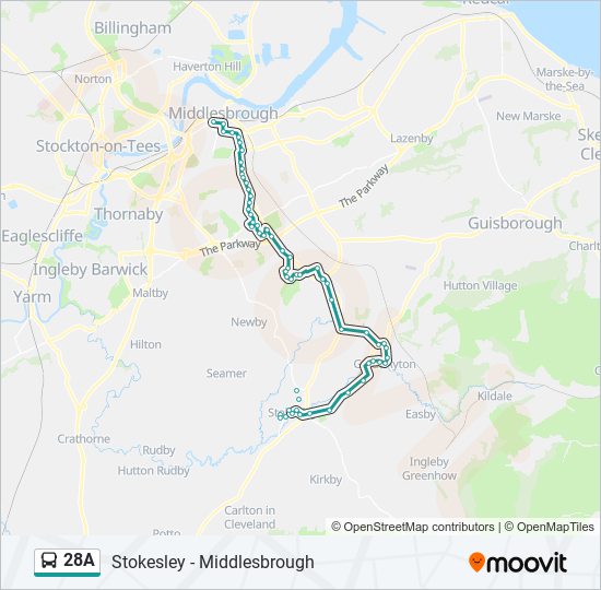28A Bus Line Map