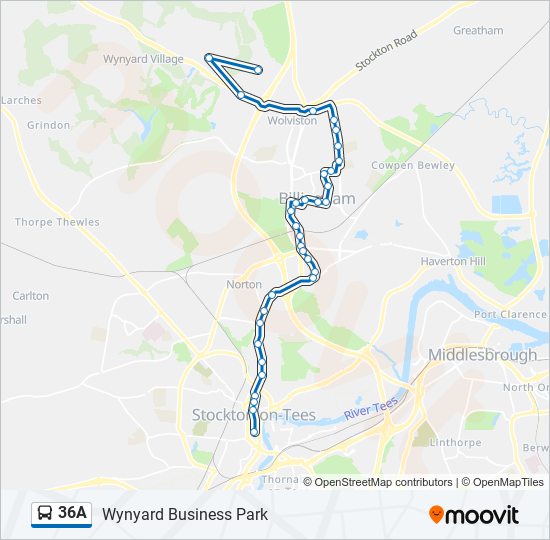 36A Bus Line Map
