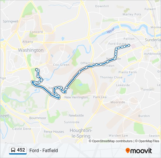 452 Bus Line Map