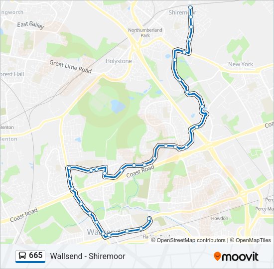 665 Bus Line Map