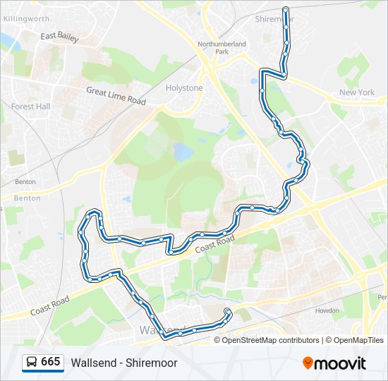 665 Bus Line Map