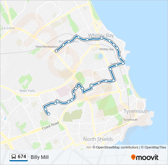 674 bus Line Map