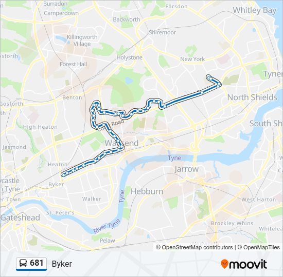 681 Bus Line Map