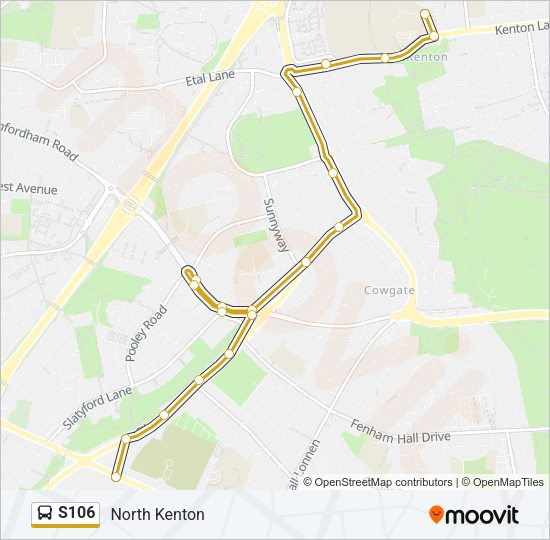 S106 Bus Line Map