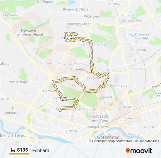 S135 Bus Line Map