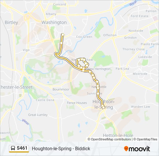 S461 Bus Line Map