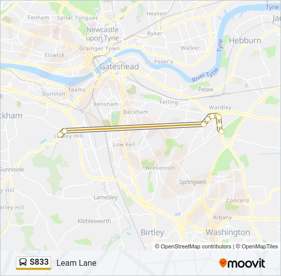 S833 Bus Line Map