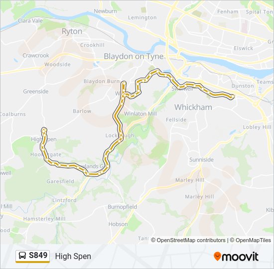 S849 Bus Line Map