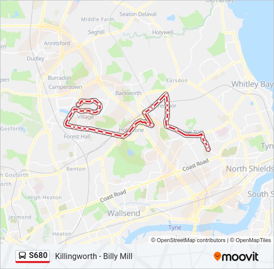 S680 Bus Line Map