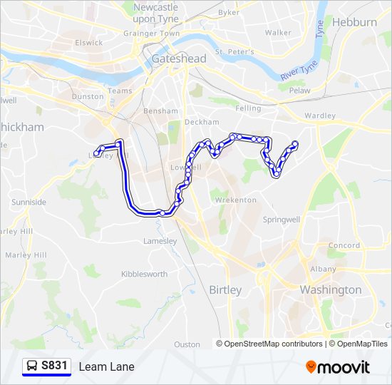 S831 Bus Line Map