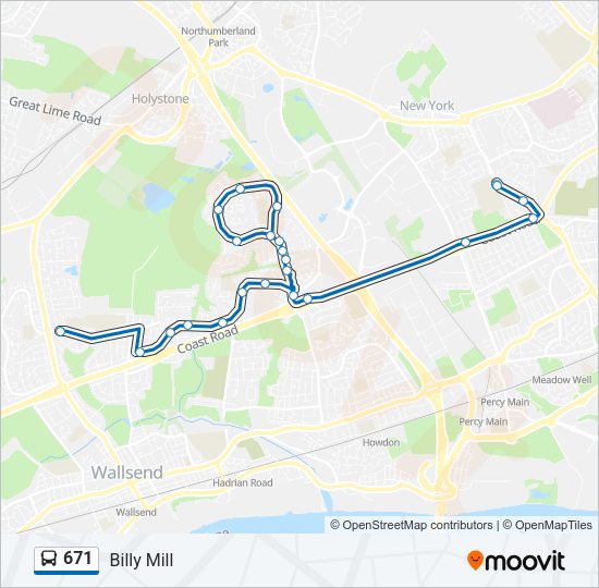 671 Bus Line Map