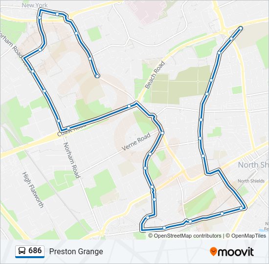 686 bus Line Map