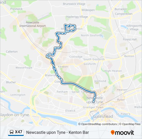 X47 Bus Line Map