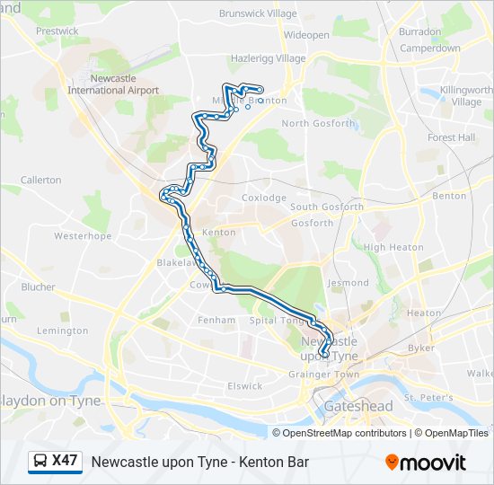 X47 bus Line Map