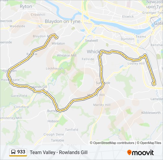 933 Bus Line Map