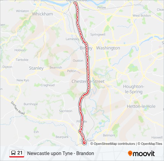 21 Bus Line Map