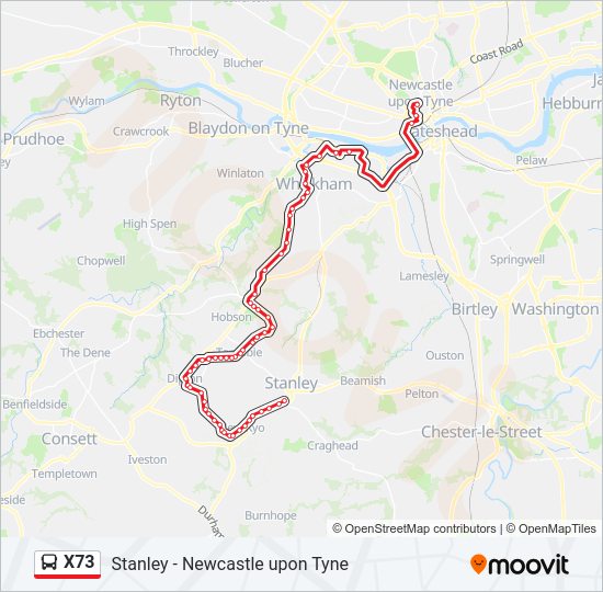 X73 Bus Line Map
