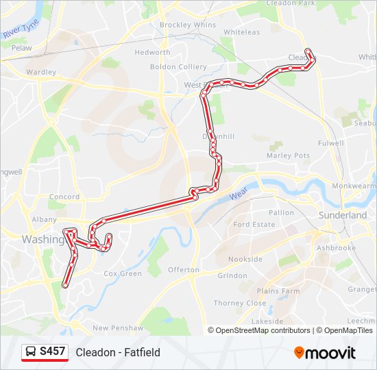 S457 bus Line Map