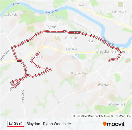 S891 Bus Line Map