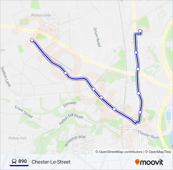890 Bus Line Map