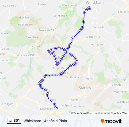 801 Bus Line Map