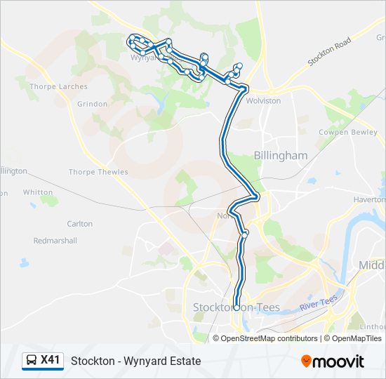 X41 Bus Line Map